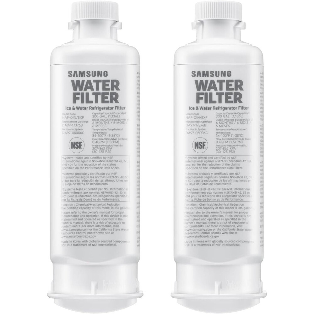Samsung HAF-QIN-2P/EXP Genuine Refrigerator Water Filter, Pack of TWO, OEM